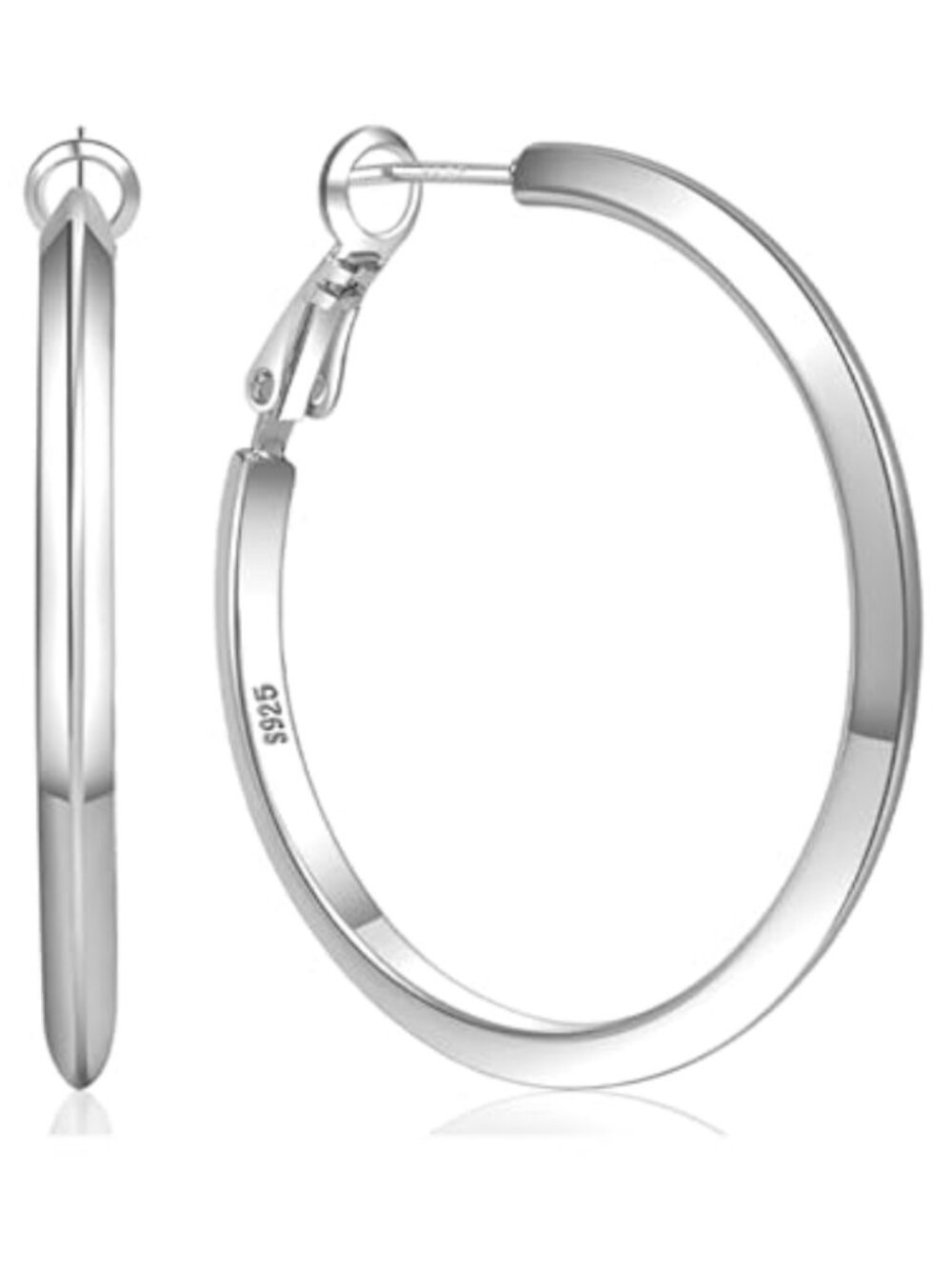14K Gold Plated Chunky Hoop Earrings 925 Sterling Silver Post Hypoallergenic